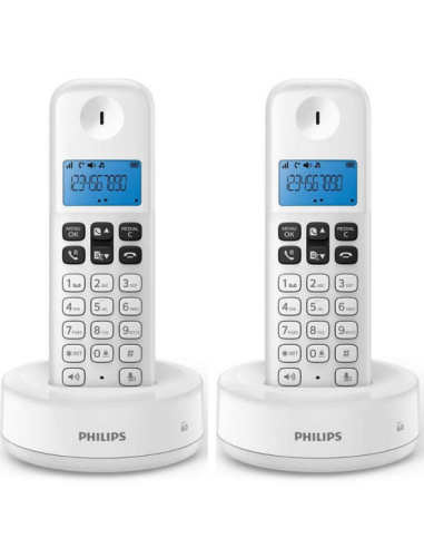 TELEFONO DECT PHILIPS D1612W DUO WHITE